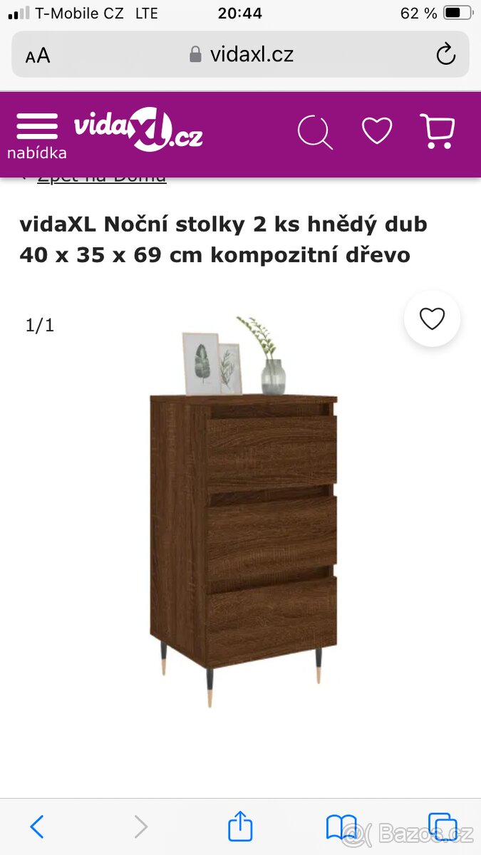 noční stolky, skřínky, sada 2ks