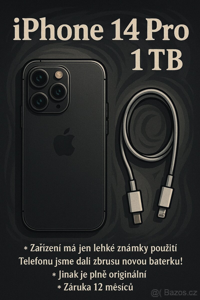 iPhone 14 Pro 1 TB – nová baterka, maximální kapacita, prém