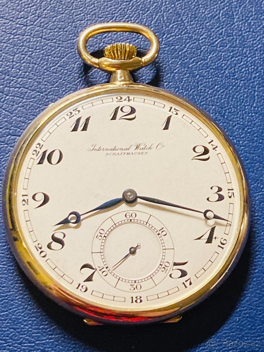 IWC zlaté 14-karátové art deco kapesní hodinky