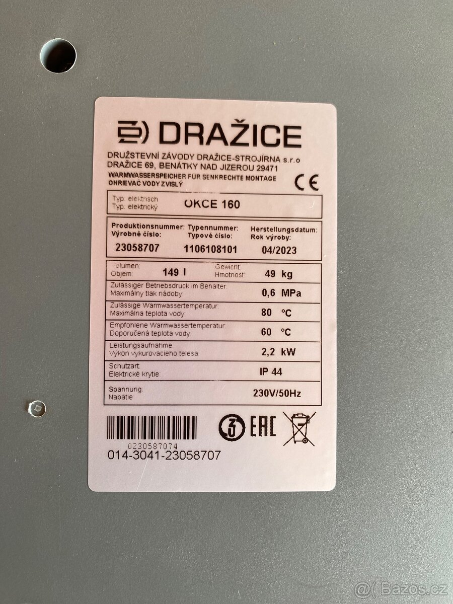 160 bojler DRAZICE