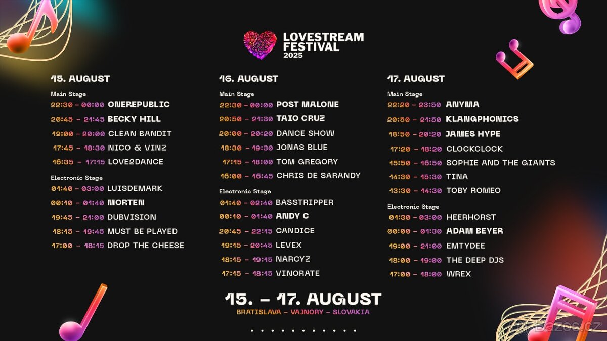Lovestream festival 3dňovy | 3 day ticket 4ks