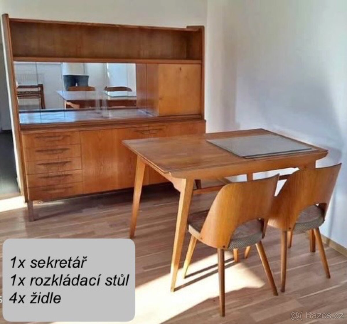 Stůl se židlemi, sekretář TATRA PRAVENEC