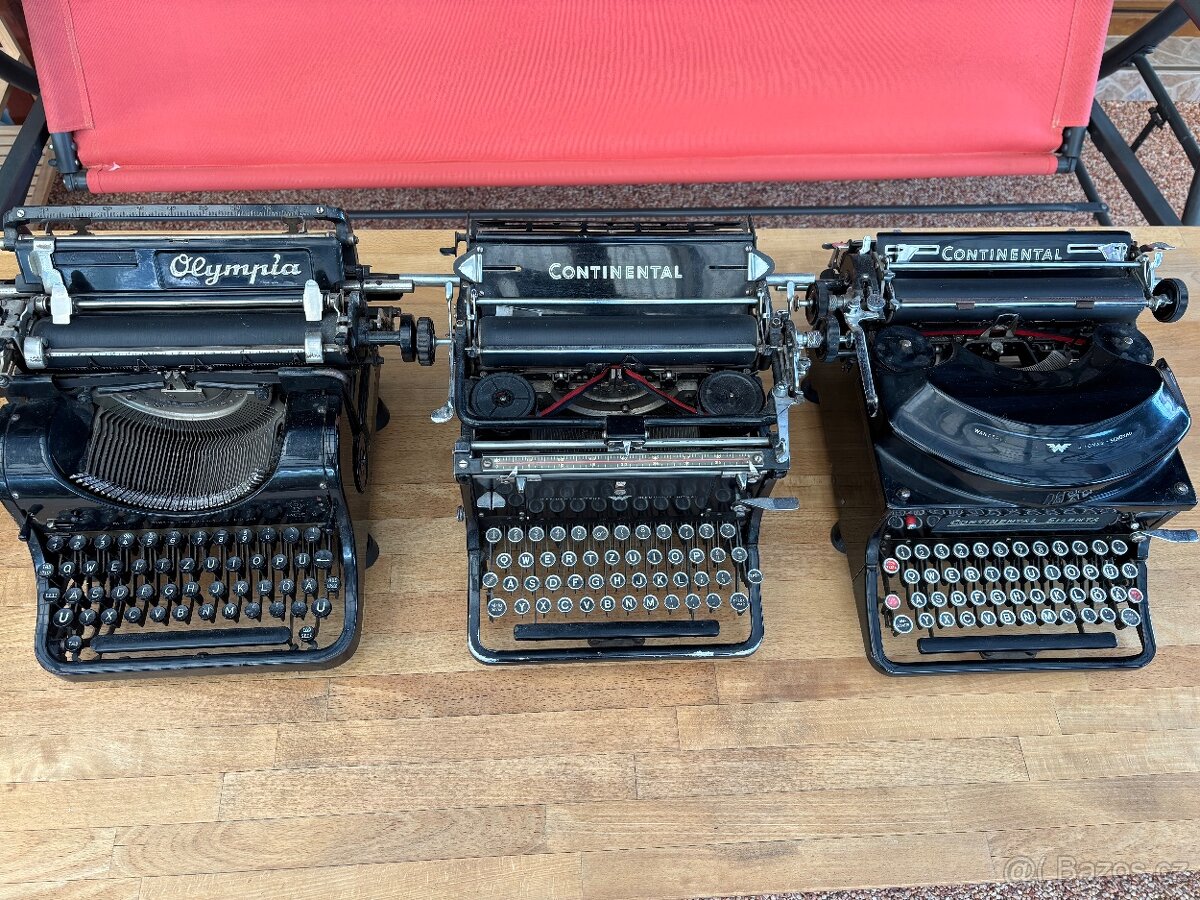 Starožitné psací stroje Continental a Olympia