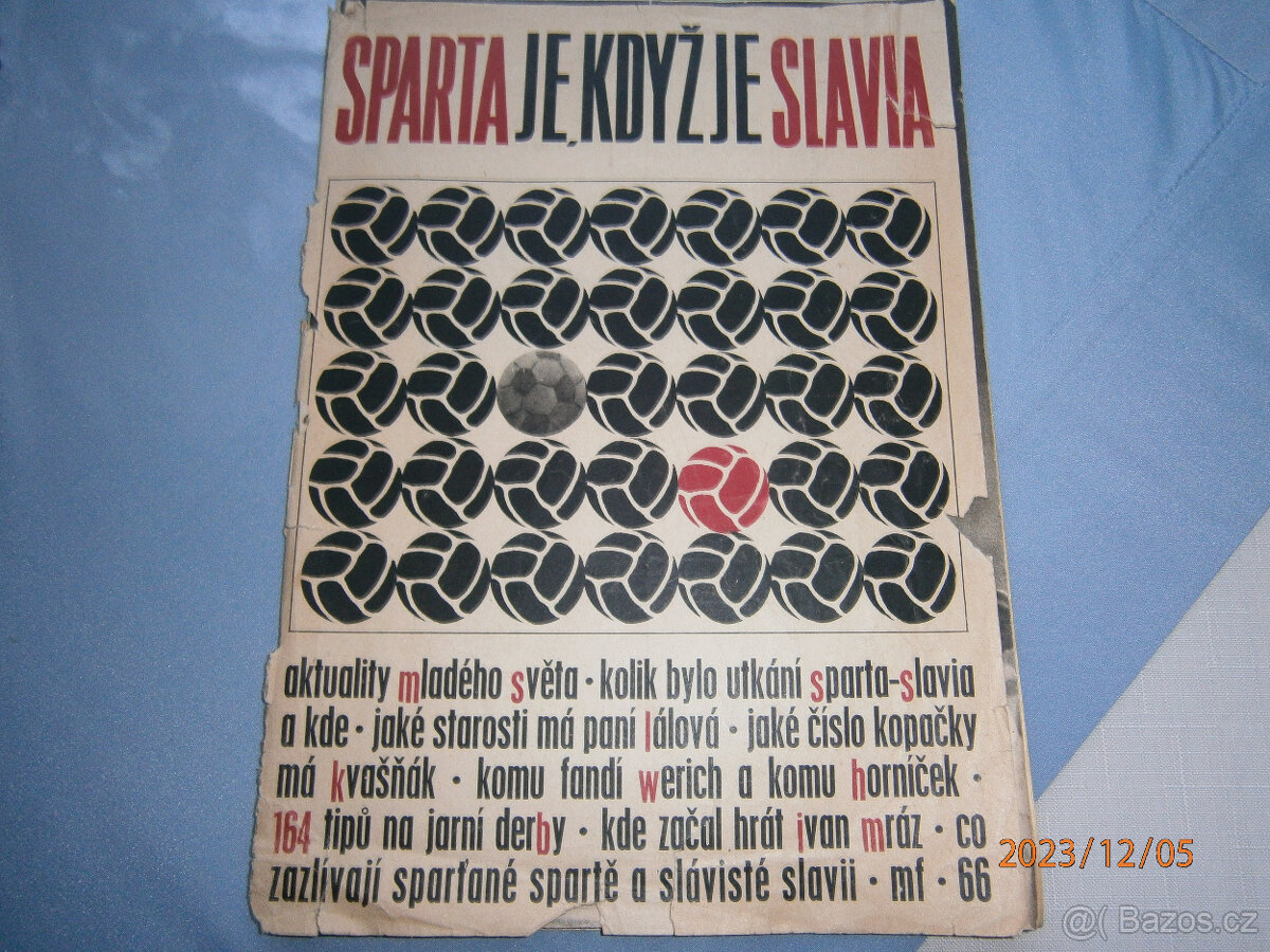 časopis SPARTA JE,KDYŽ JE SLAVIA,rok 1966,66 stran