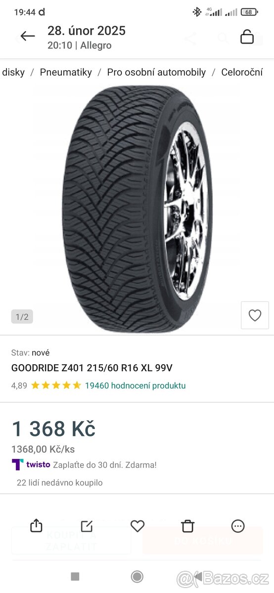 Celoroční pneu Goodride Z 401 215/60 R16 XL99V
