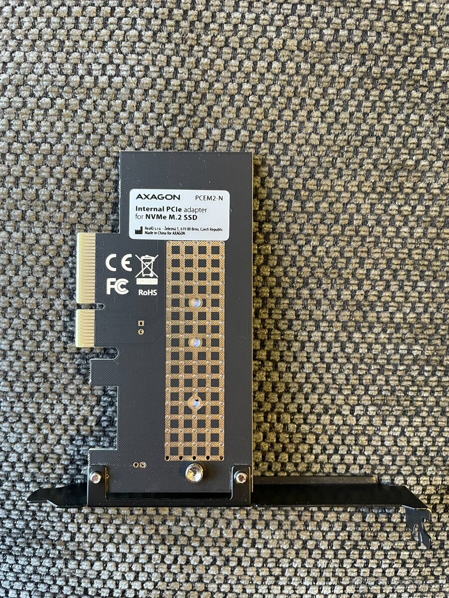 Axagon PCEM2-N – PCIe adaptér pro NVMe M.2 SSD