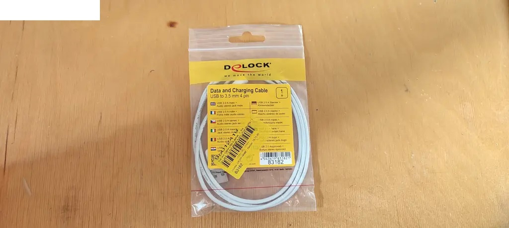 DeLock USB-A samec > Stereo jack 3.5 mm samec