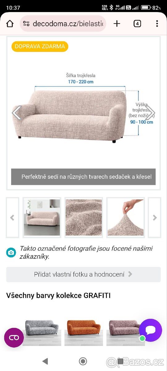 Bielastické potahy na trojsedačku