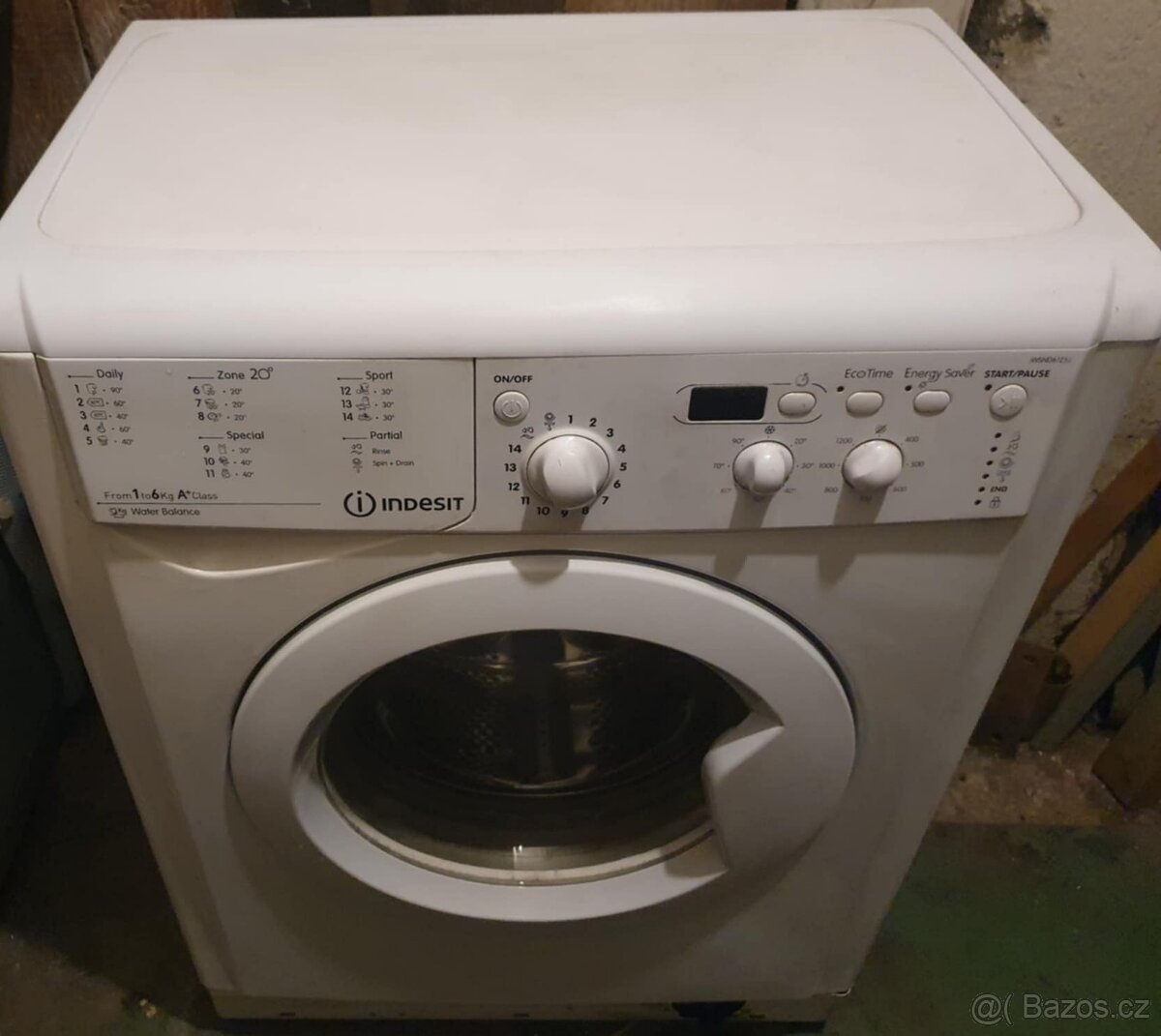 PRACKA INDESIT,BOCNI PLNENI,6KG,DISPLEJ,1000 OT.
