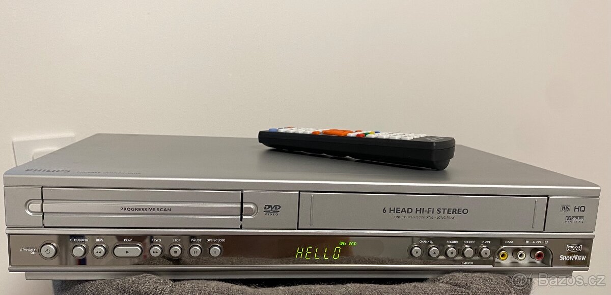 Kvalitní combo VHS a DVD přehrávač PHILIPS DVP3100V