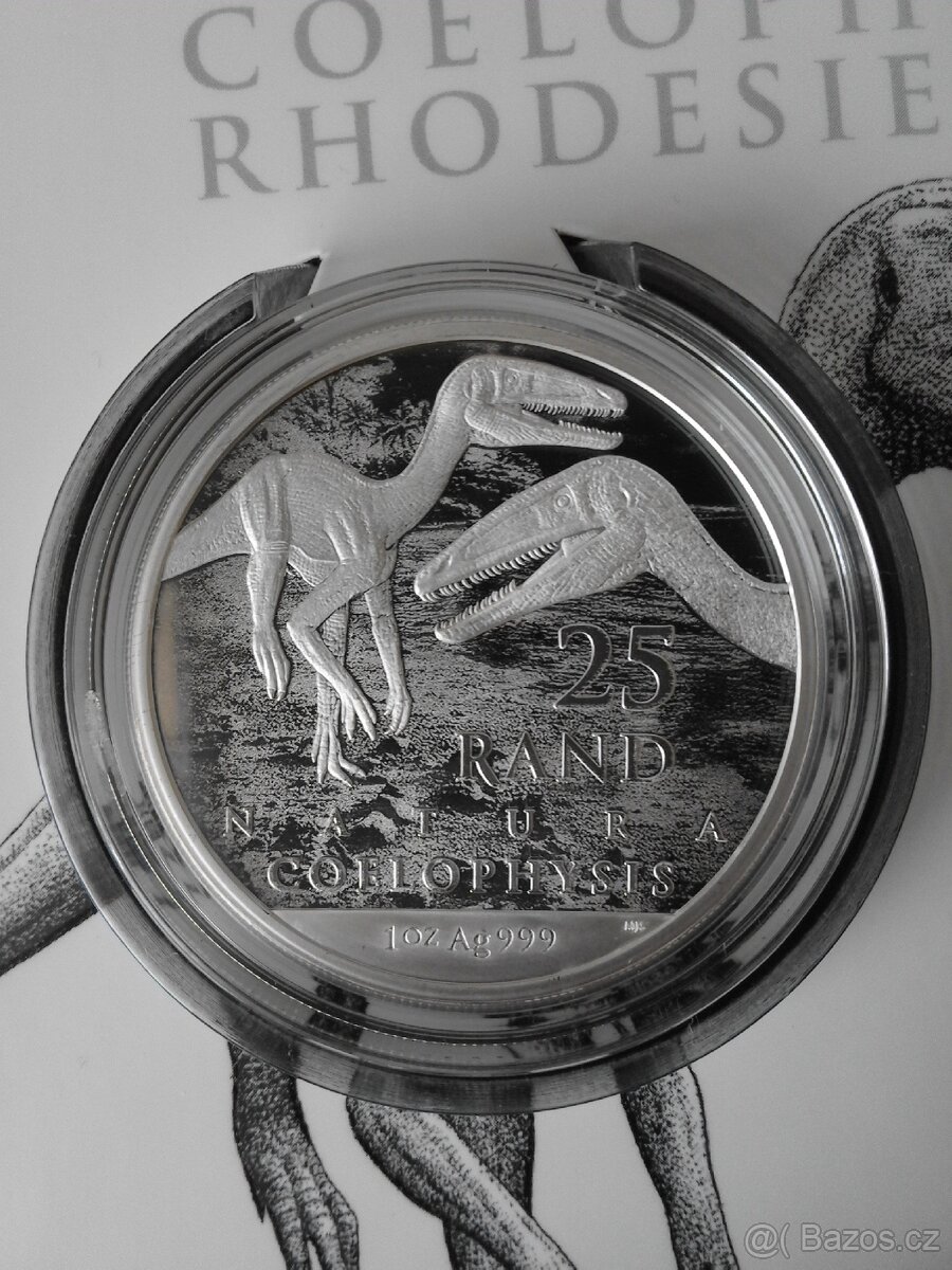 Stříbrná mince Coelophysis, 1oz , číslovaná