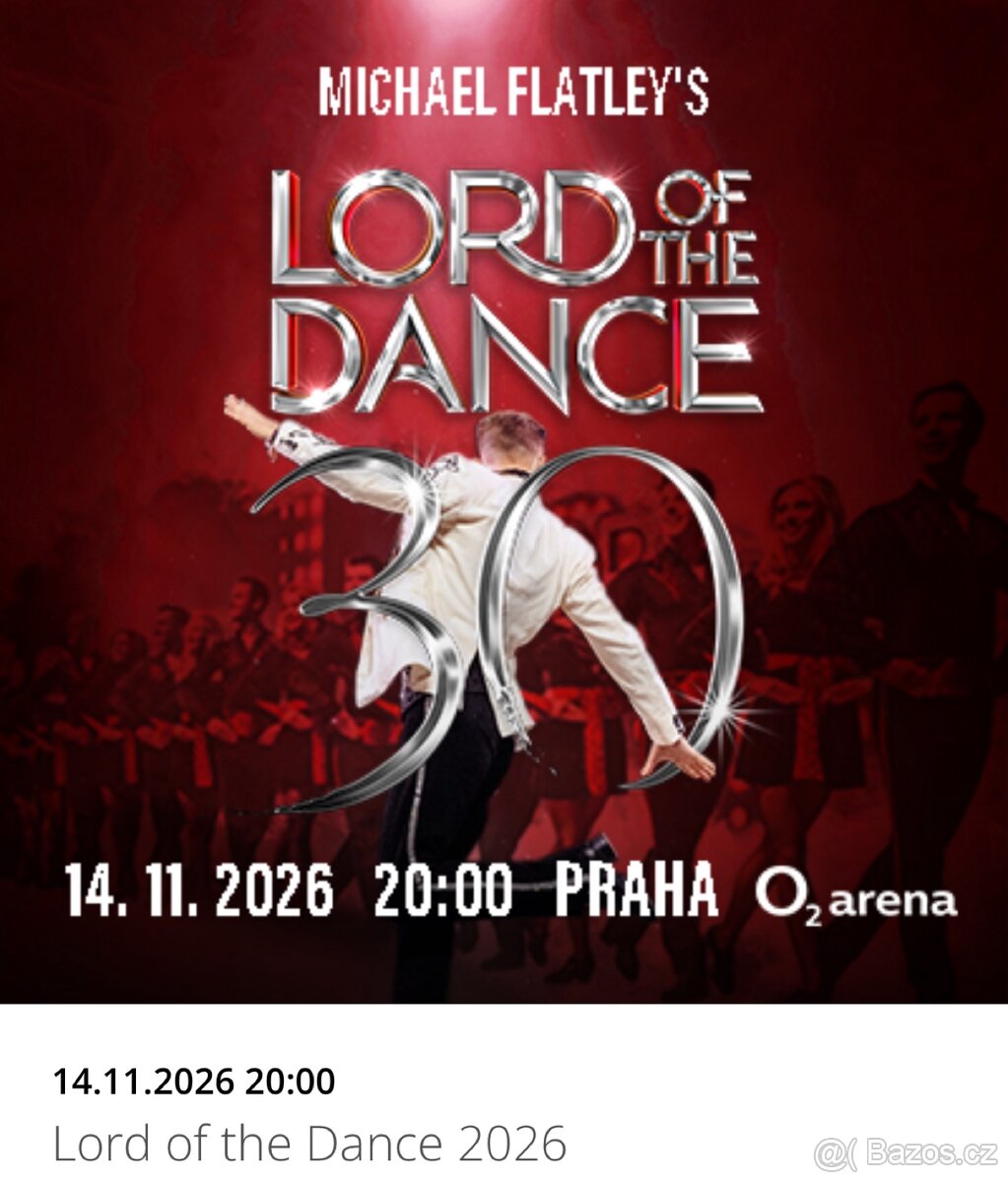 LORD OF THE DANCE, VIP KLUBOVÉ PATRO, 14.11.2026 O2 ARENA