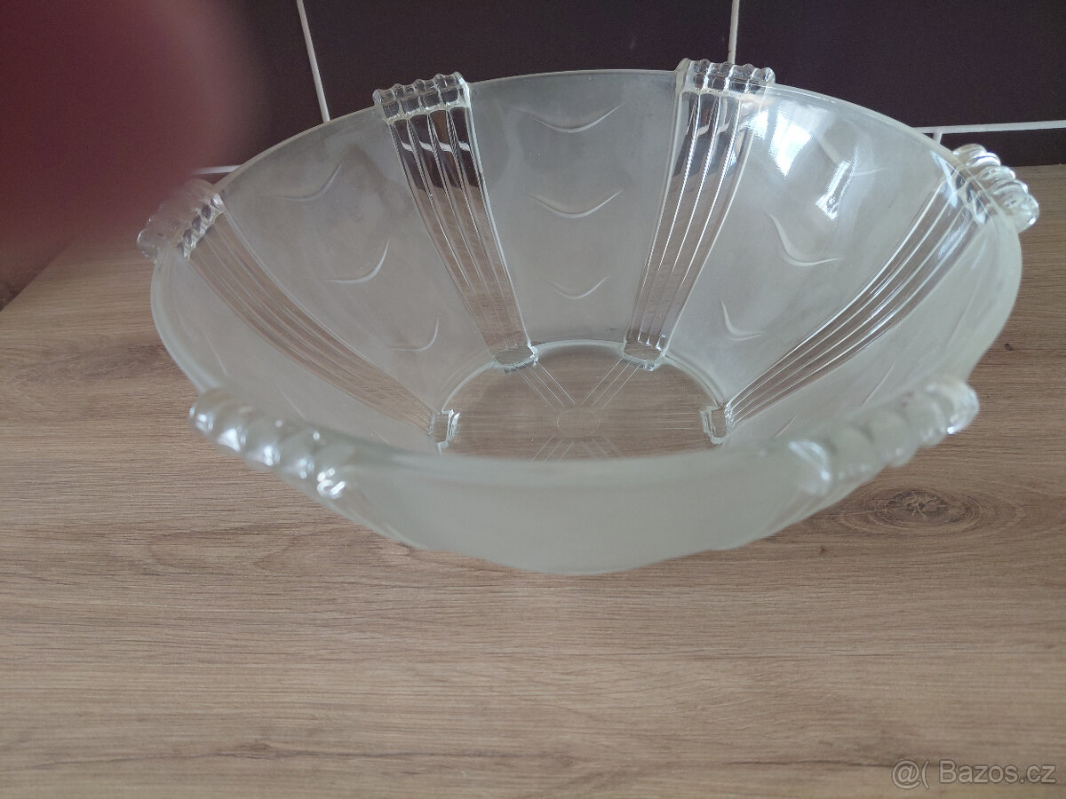 Retro mísa  z čirého skla ART DECO