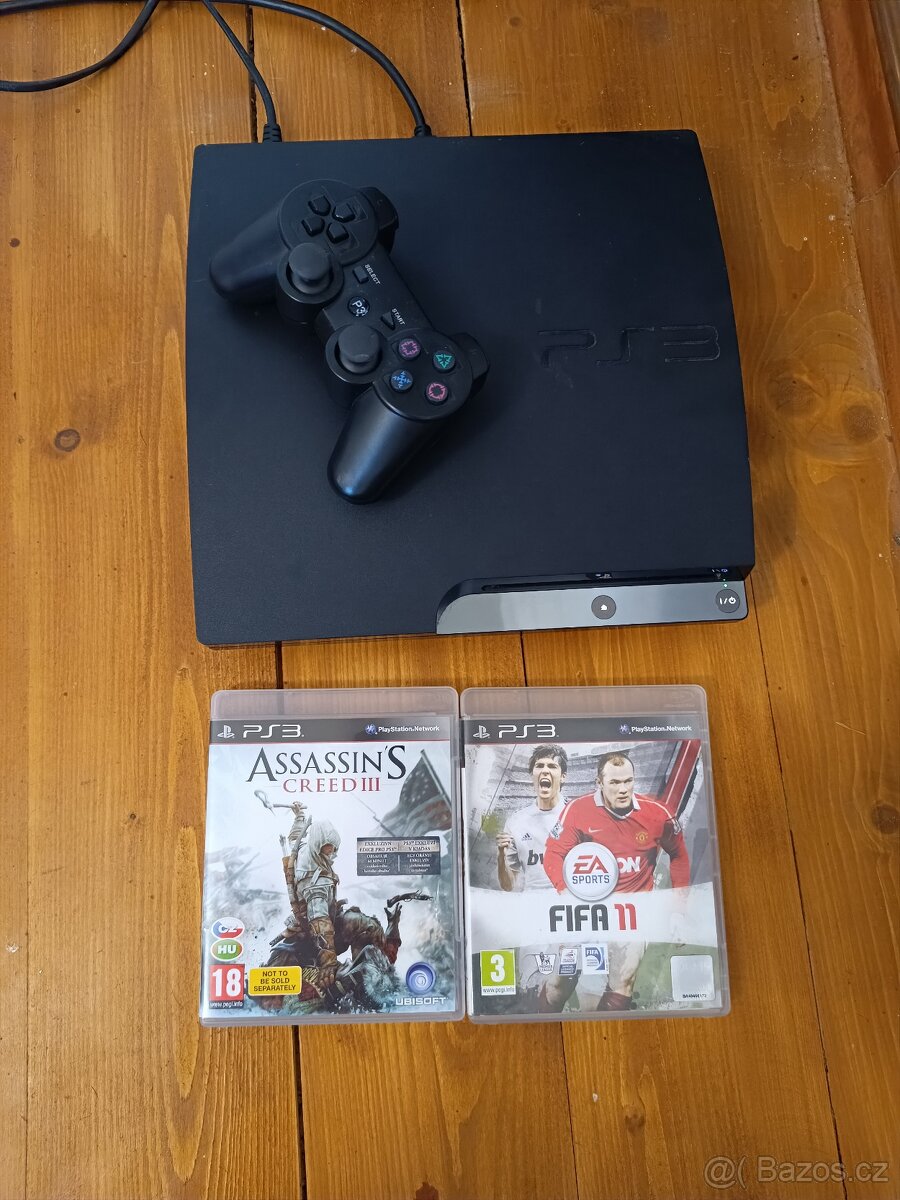 PS3 Slim 160GB, ovladač + hry (Minecraft) / Playstation 3
