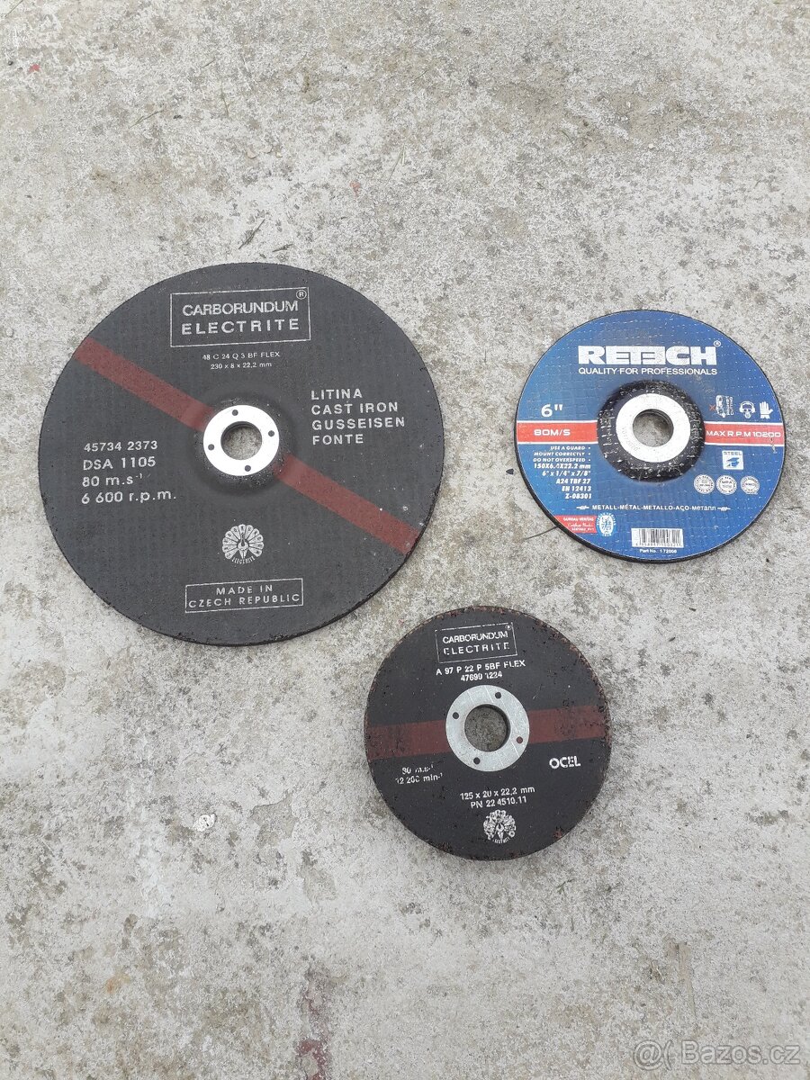 BRUSNÉ KOTOUČE 230X8X22 125X20 A 150X6,4