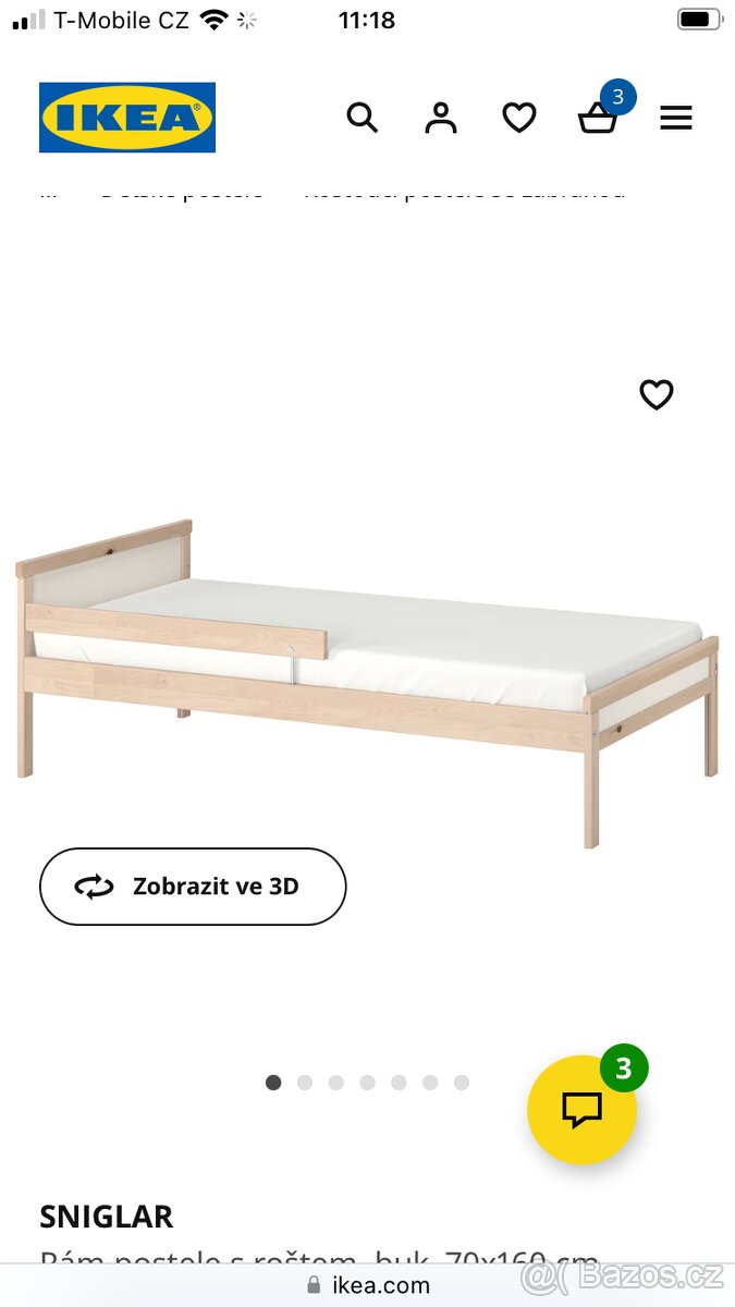 Dětská postel Ikea 70x160