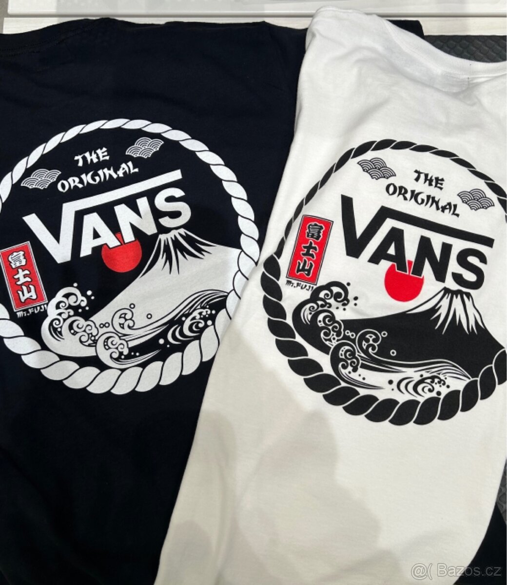 Vans tričko japan exclusive vel. M černá/bílá