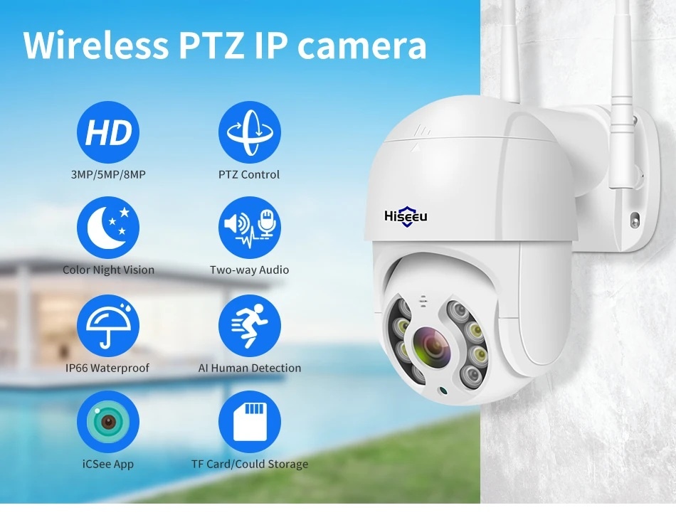 Hiseeu WHD318 4K 8MP wifi smart kamera