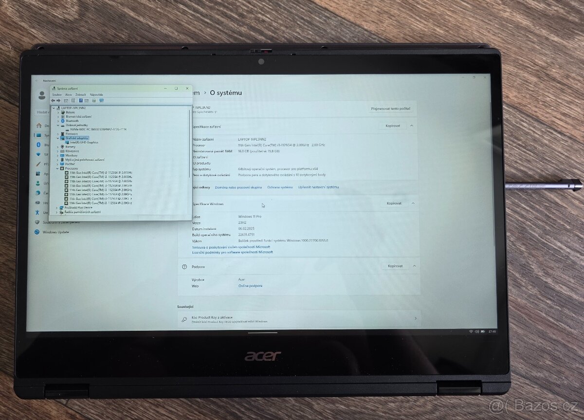 NB/Tablet 360 intel i3-11 generace/SSD 500/16GB RAM/win11