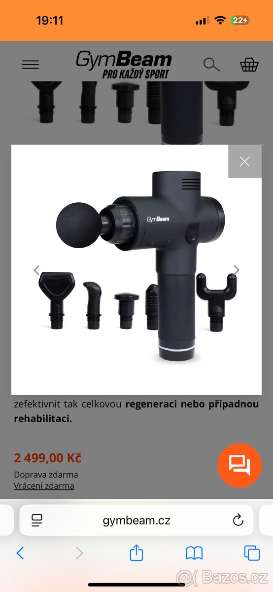 Masážní pistole VI Black - GymBeam
