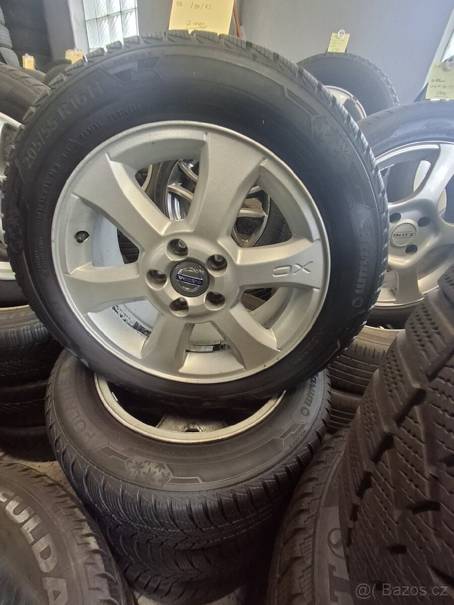 Alu kola Volvo, 205/55 R16, zimní pneu