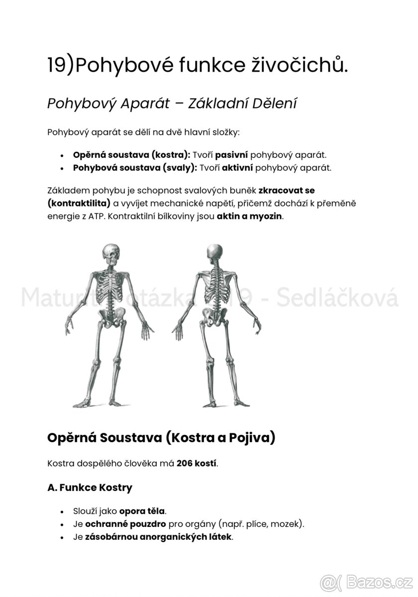 Maturitní otázky z bilogie a chemie