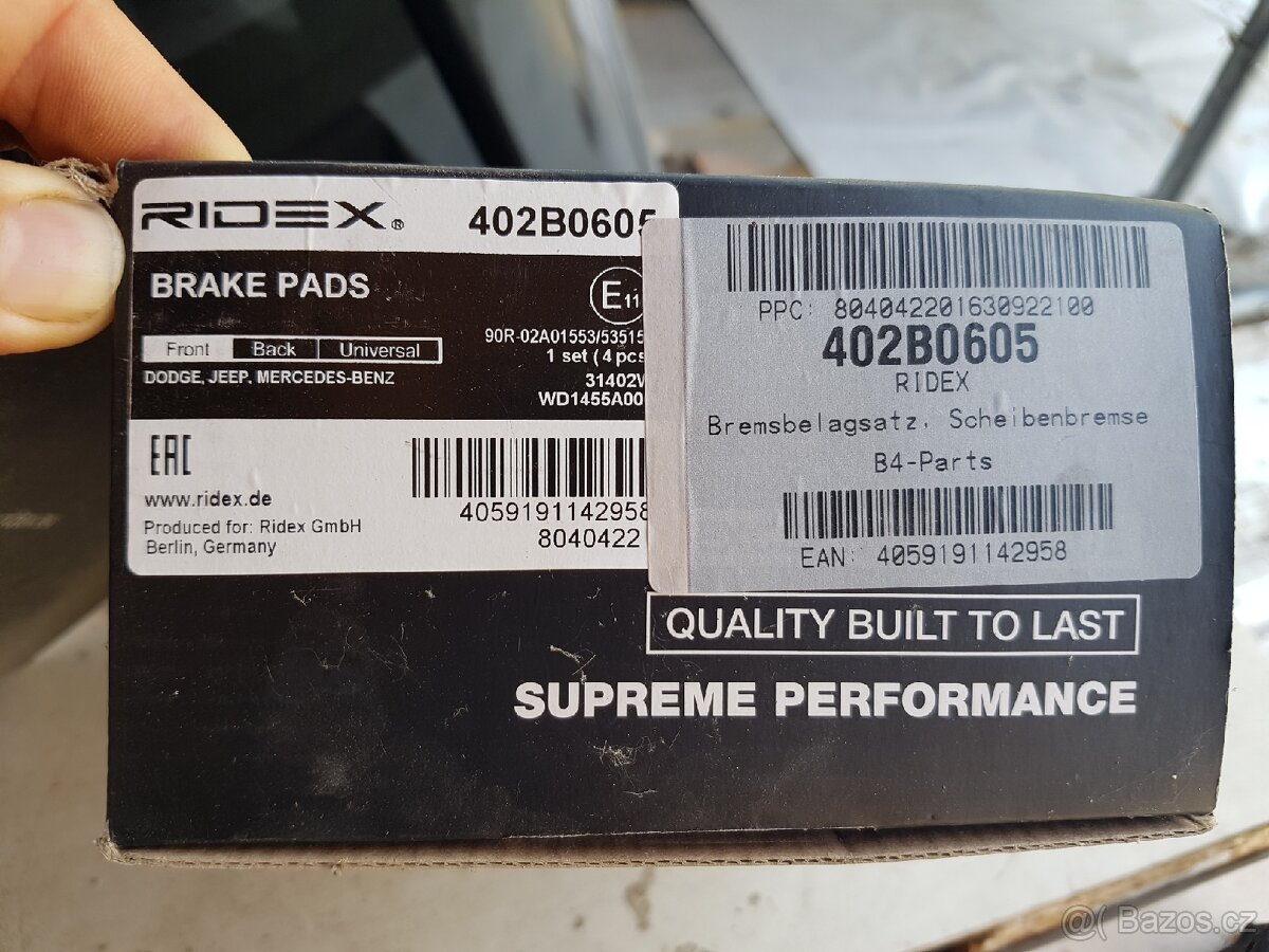 Prodám brzdove destičky na mercedes GL W166