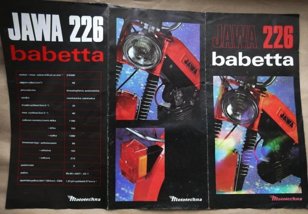 Prospekt Jawa 226 Babetta, Mototechna 1989