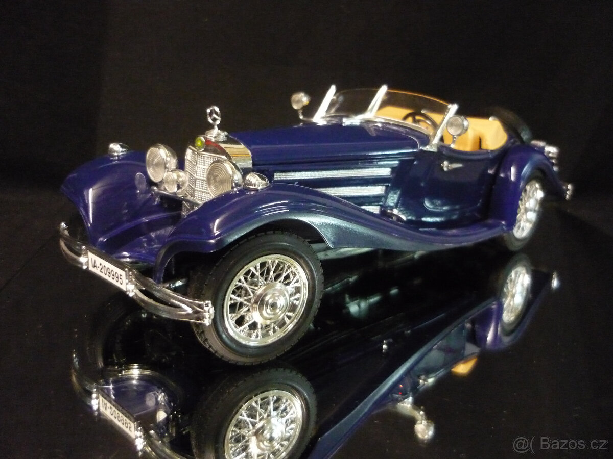Mercedes 500 K Roadster modrý Bburago 1/18 - 1/20