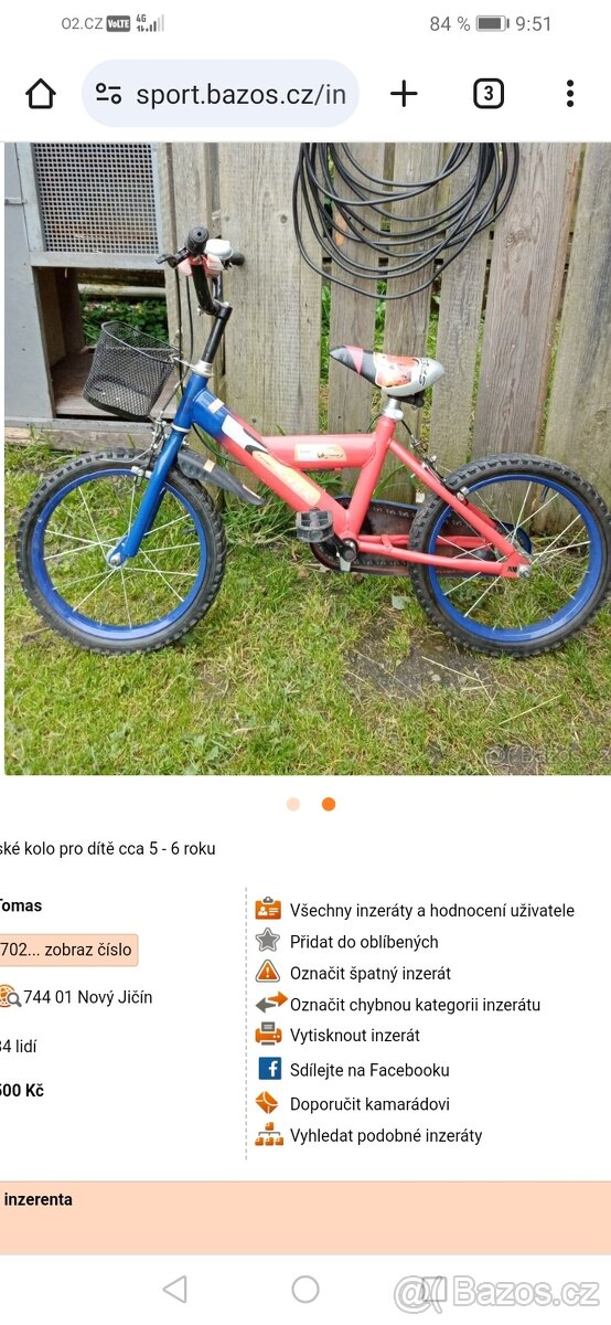 Prodám kolo dětské