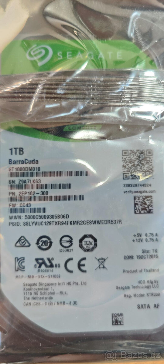 Seagate Barracuda 1 TB nerozbalený, nepoužitý
