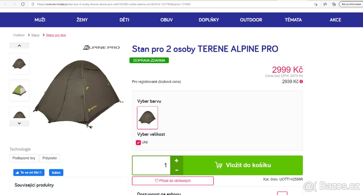 ALPINE PRO stan kempování vojenský taktický ačr