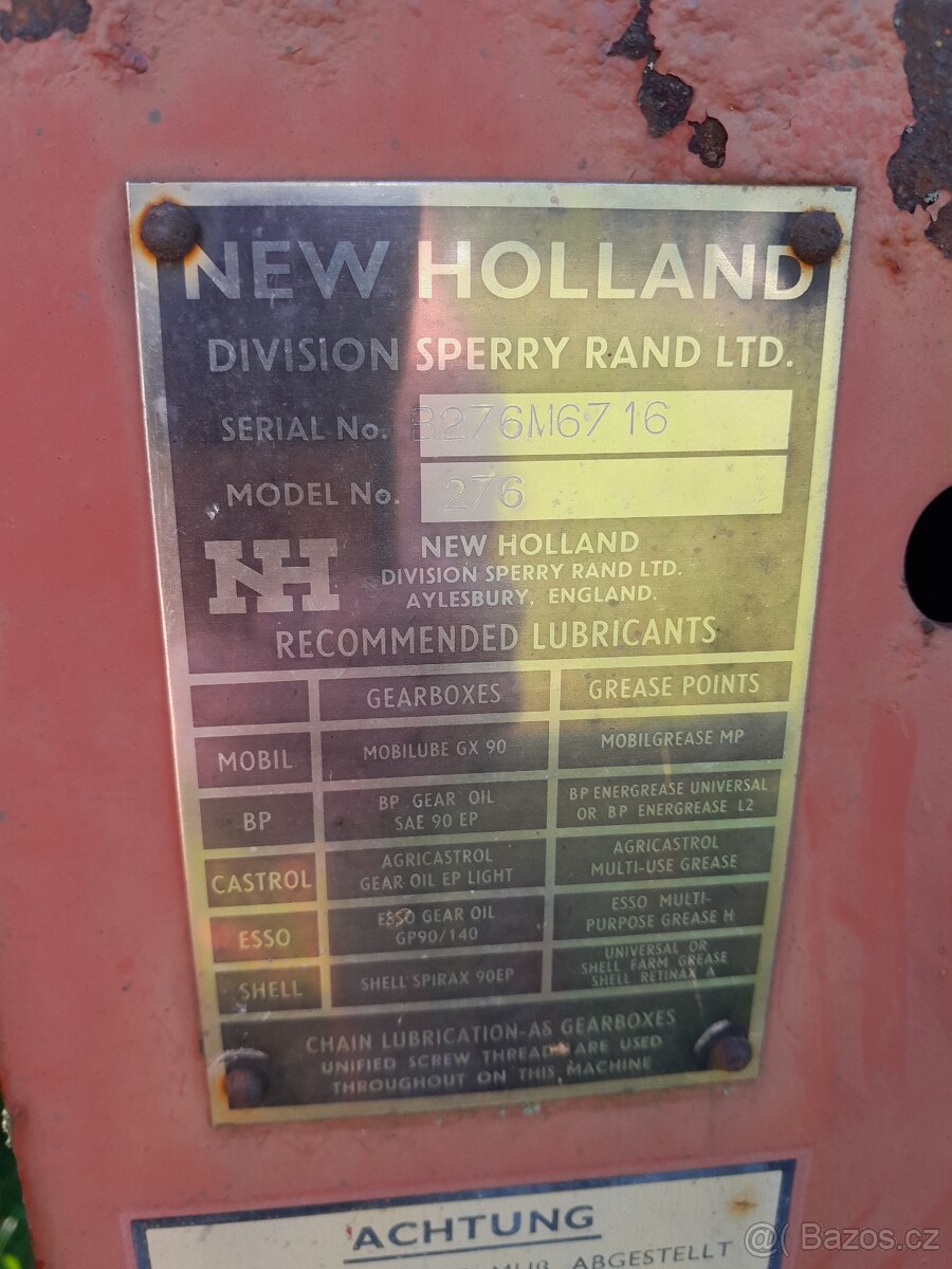 Lis na malé balíky New Holland 276
