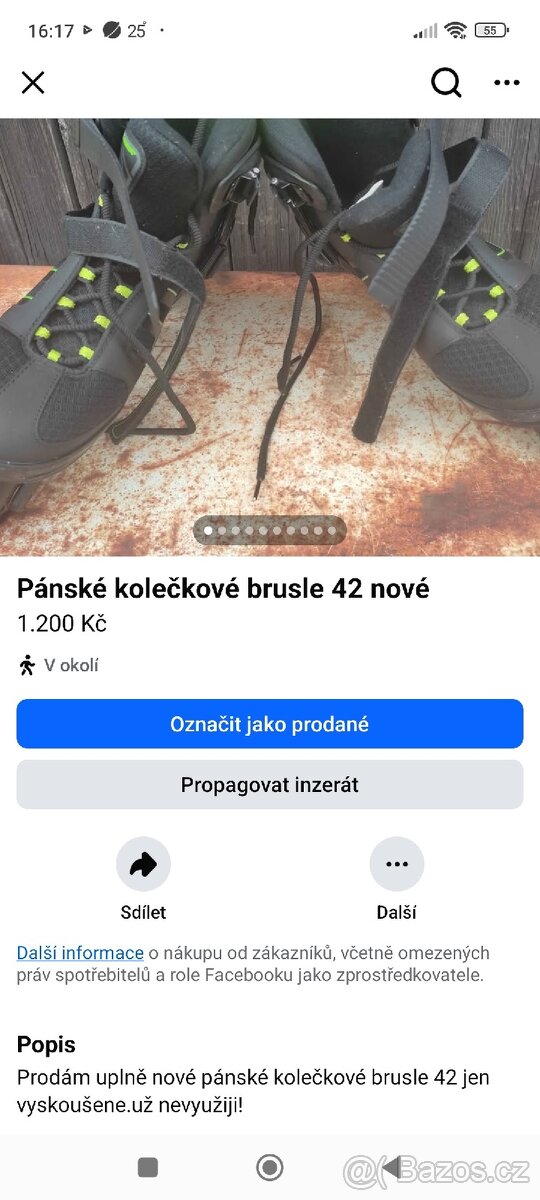 Kolečkové brusle pánské 42
