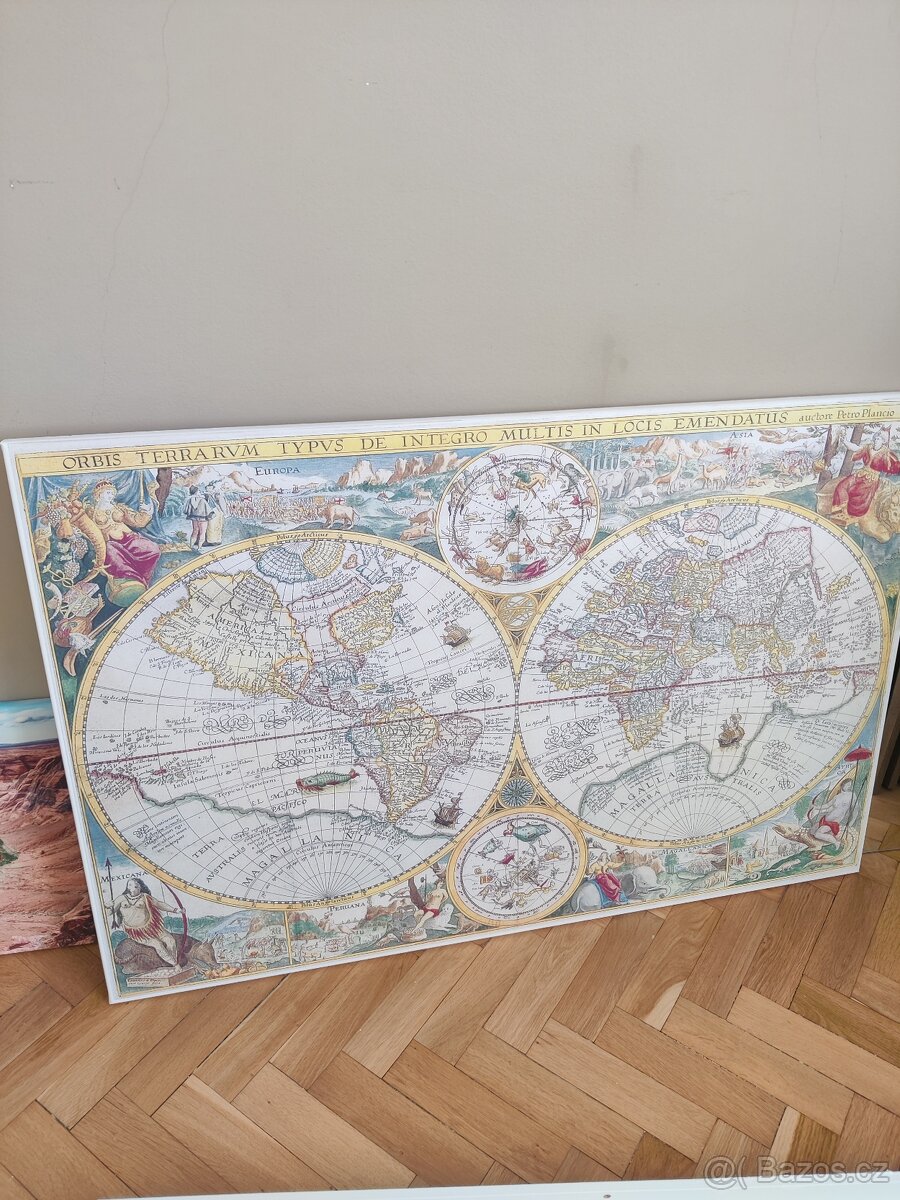 Obraz-mapa světa historická