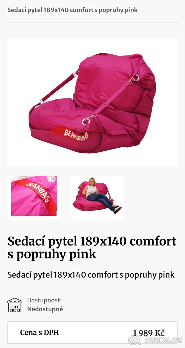 Bean bag, sedací pytel / vak