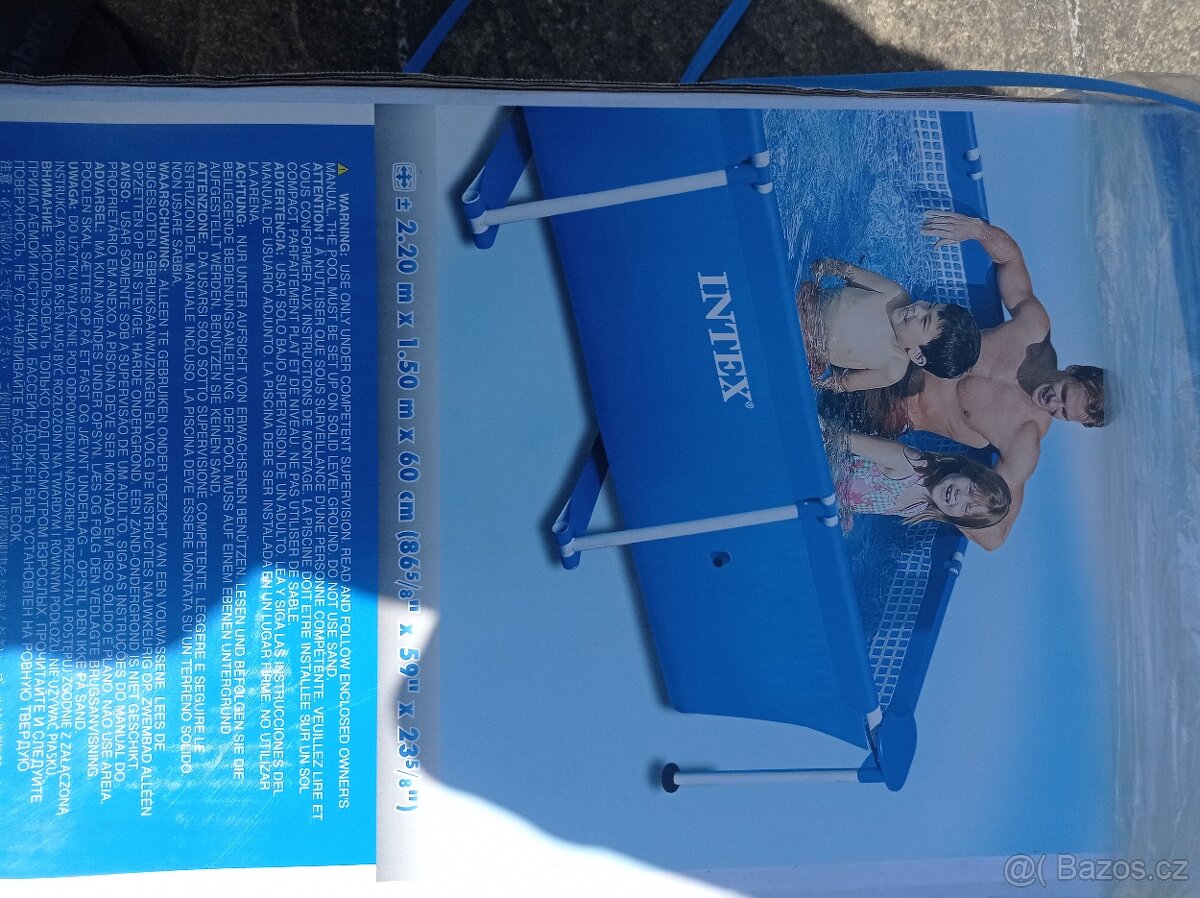 Bazén,skimmer,plachta solární/krycí, skimmer, schůdky, písek