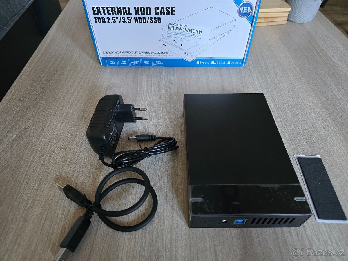 Pouzdro / box na 3,5palcový pevný disk USB 3.0 SATA