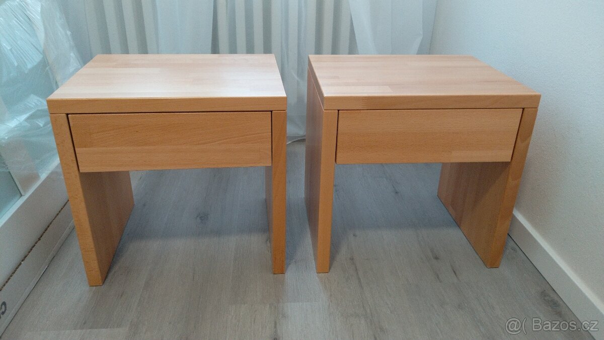 2ks noční stolky - buk masiv