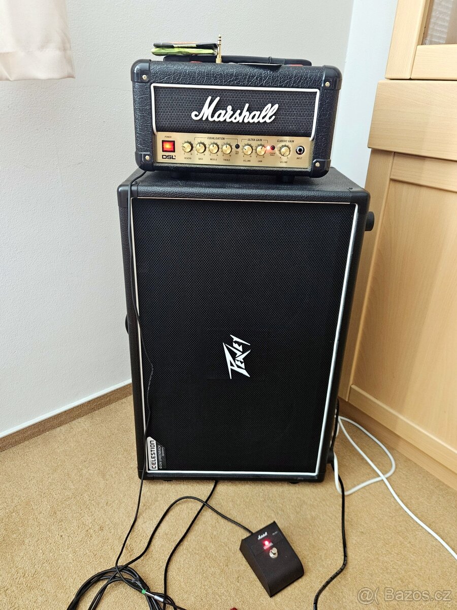 Marshall DSL1-HR + Peavey 212-6 Greenback