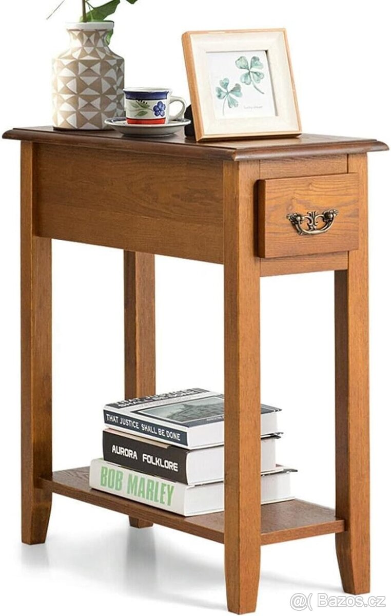 Hladký stolek-NOVÝ - hnědá barva