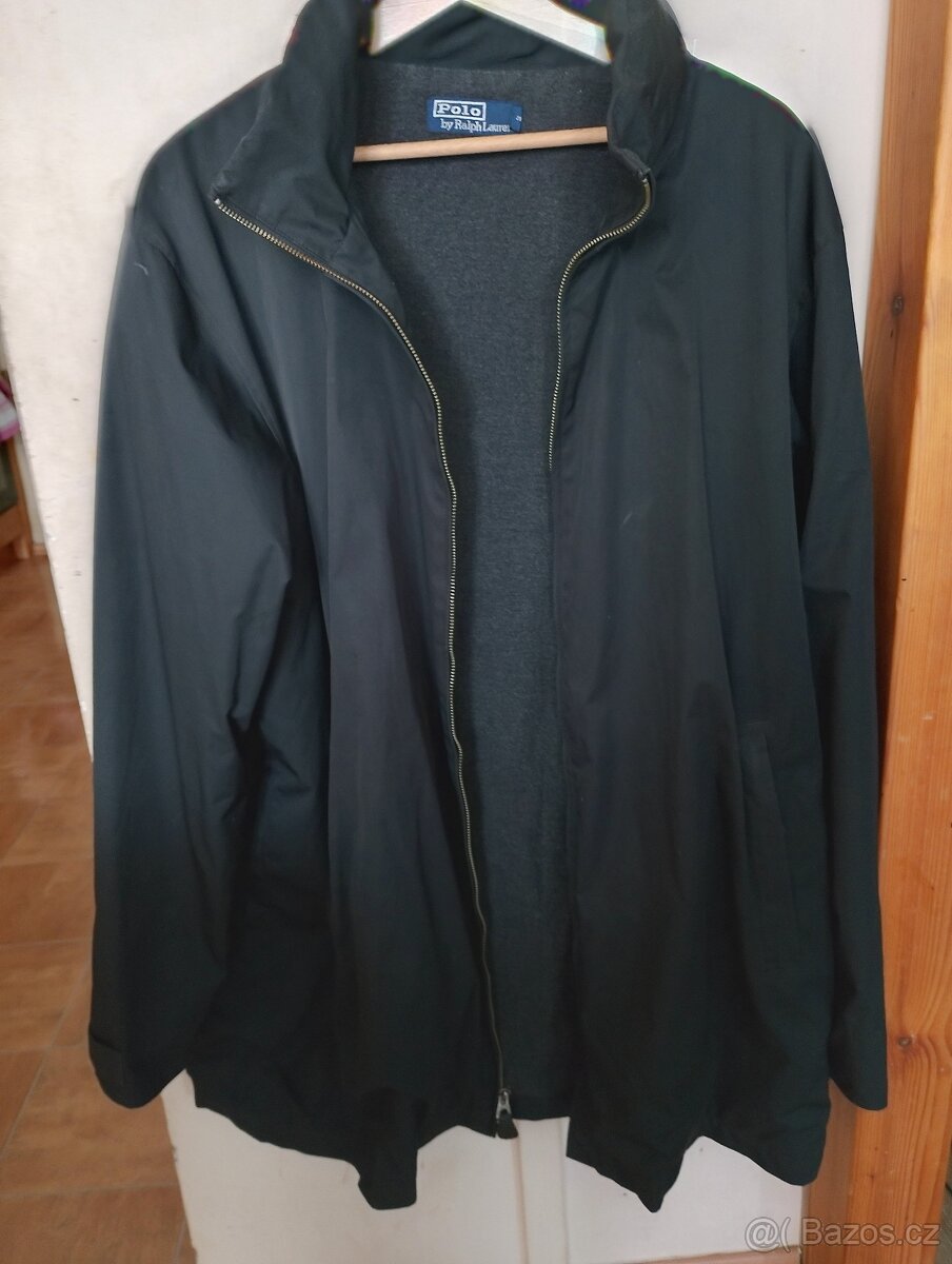Polo Ralph Lauren delší pánská černá bunda s kapucí vel. XL