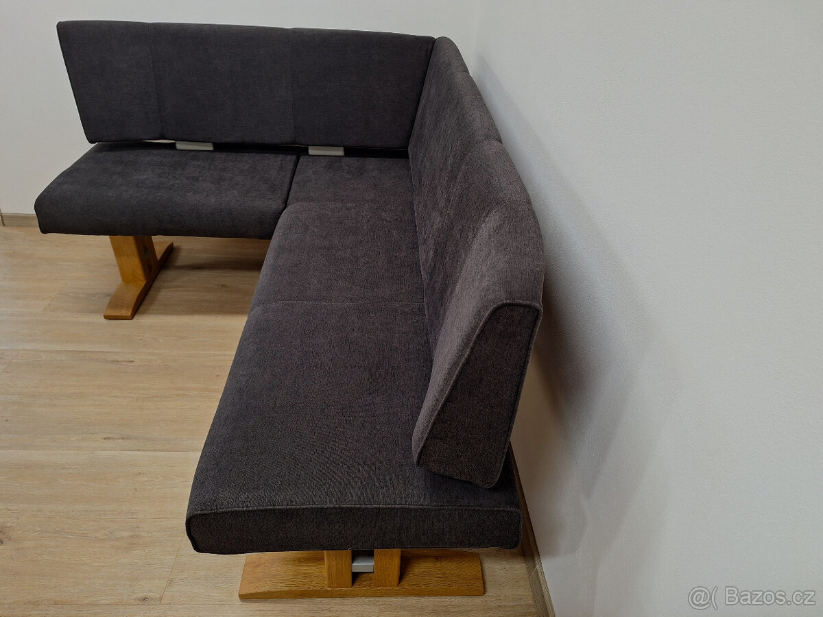 Nová jídelní rohová lavice polstrovaná Grafit – šedá