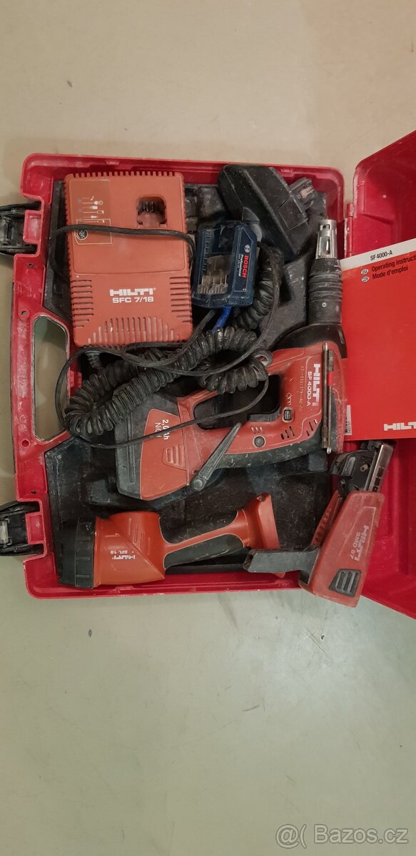 Podám šroubovák Hilti SF 4000A na montáž sadrokartonu.