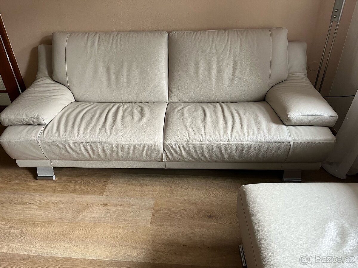 Kožená sedačka Celina Home + Taburet