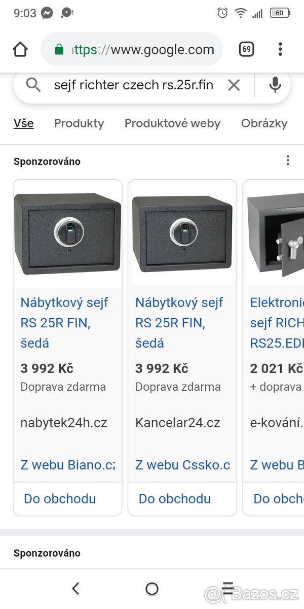 Sejf na otisk prstů 2000 při rychlém jednání sleva