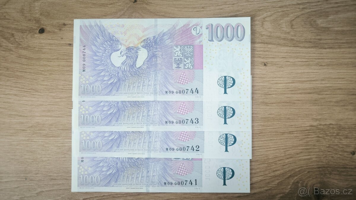 1000Kč s přítiskem