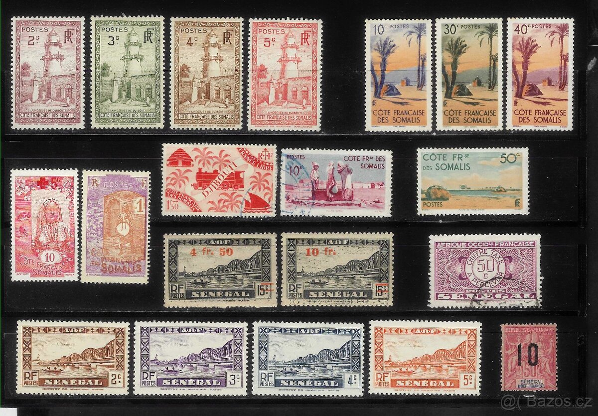 Známky Afrika - Franc. Somálsko + Senegal