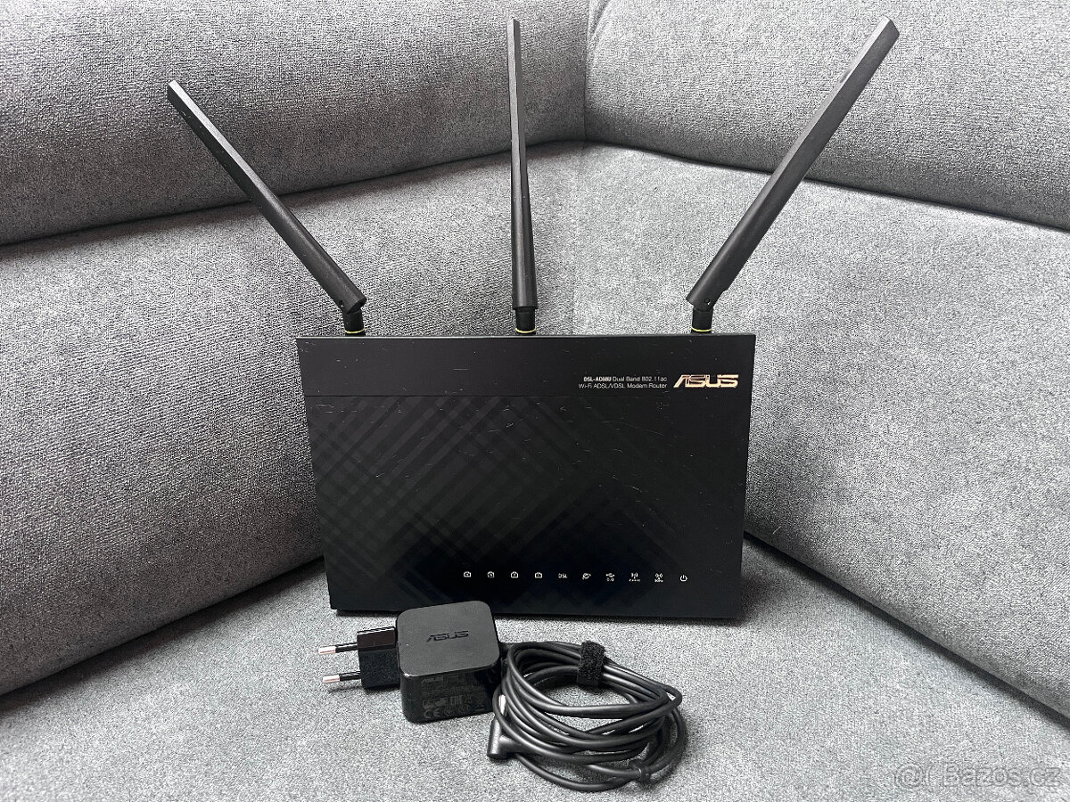 ASUS modem DSL-AC68U WI-FI 2.4 a 5 GHz o rychlosti až 1300 M