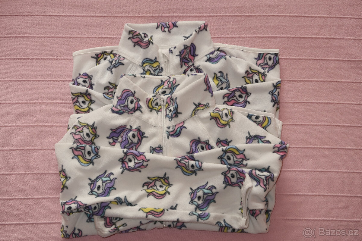 2 x fleecová mikina vel.134-140_H&M